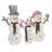 3-Piece Lighted Snowman Family Outdoor Holiday Decoration with White Tinsel Frosted Finish