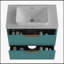 Meuble-lavabo avec lavabo en céramique Elena, autoportant et pré-assemblé pour salle de bain moderne-2048151639