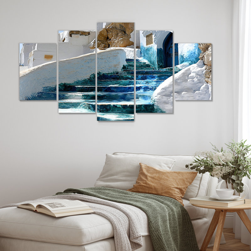 «Blue Chefchaouen Blue City In Morocco III», ensemble d'art sur toile