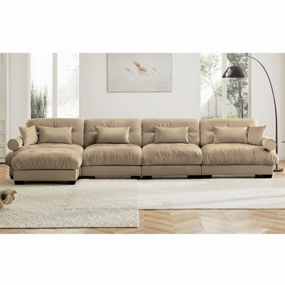 Polyvalent en forme de L avec revêtement moelleux et coussins multiples