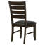 Cappuccino et chaises d'appoint rembourrées noires (ensemble de 2)