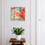 Wall mounted key box, Opens to the right, 30x30x5, White, Red poppies on a green background, 
