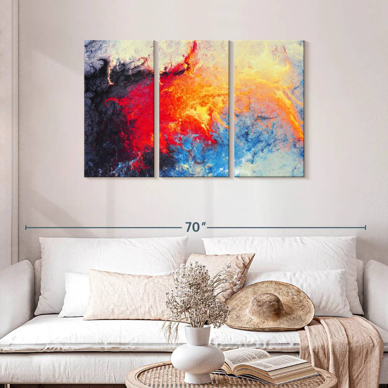 Avery Ice Flame Abstract, 28" H x 45" W