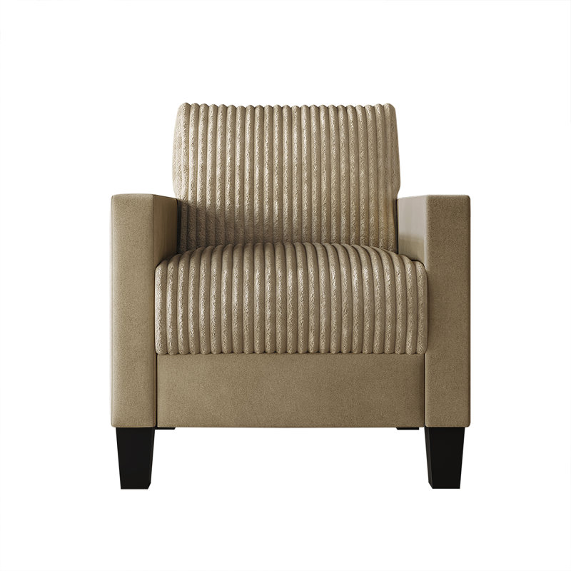 Shadybrook Corduroy  31.72'' Wide Velvet Armchair, Beige Velvet