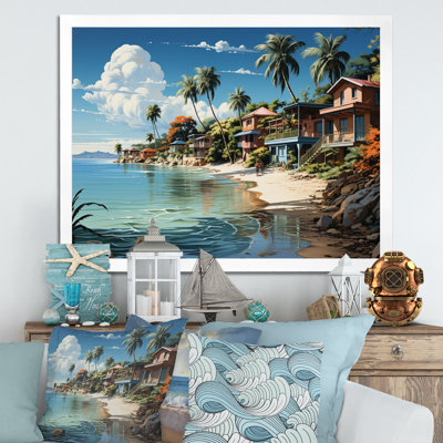 Beach Tropical Vibes Framed On Canvas Print