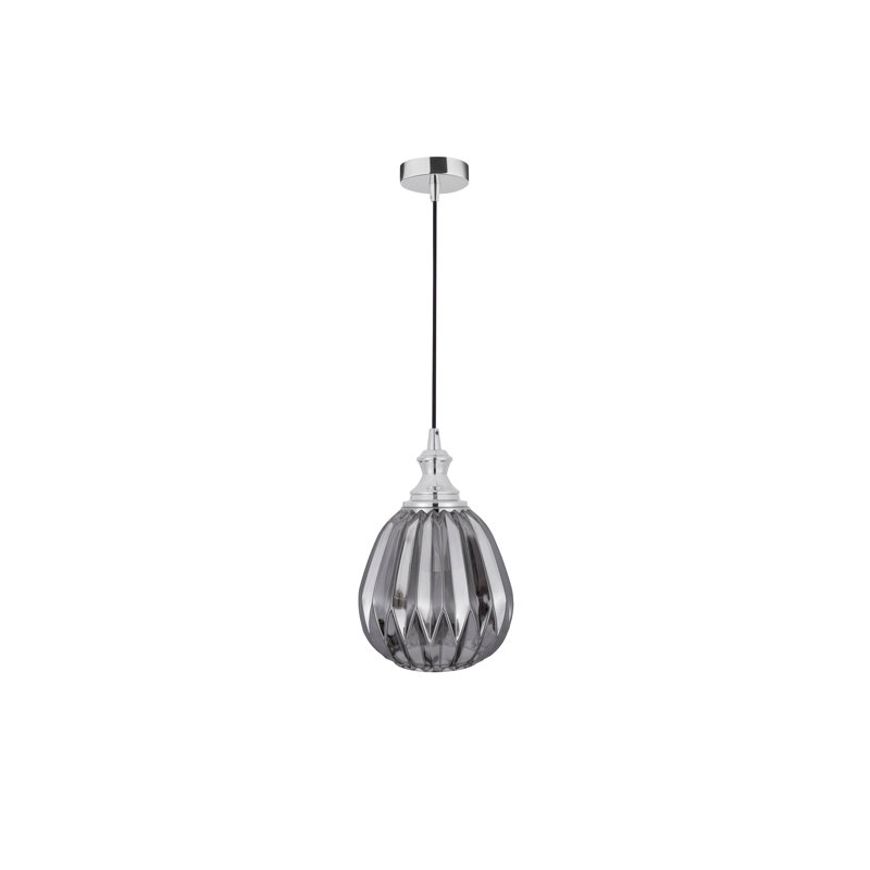 1 - Light Single Pendant, Black/Silver, Grey