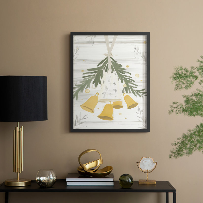 «Christmas Holiday Art» CECXVII, reproduction d'art encadrée - bois massif, Noir, noir, noir, noir, H 21 po x l 17 po