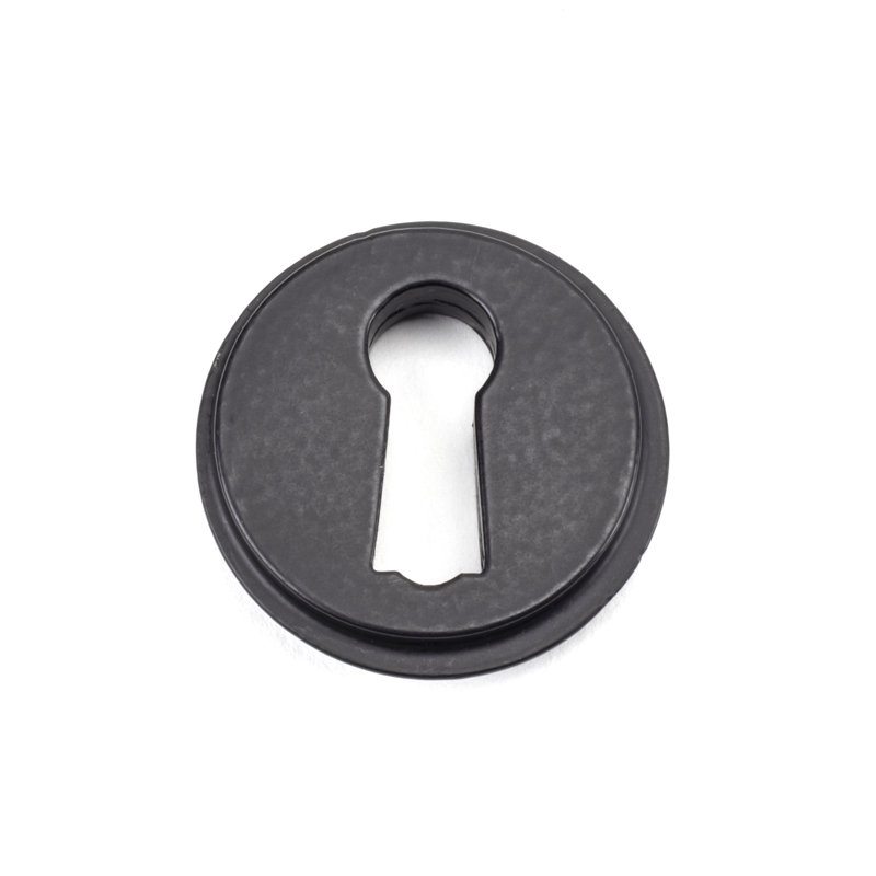 Concealed, Plain Round Escutcheon Door Accessory, Matt Black