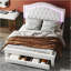 Upholstered Platform Bed With Tufted Headboard, LED And 2 Drawers-214064282-214064281