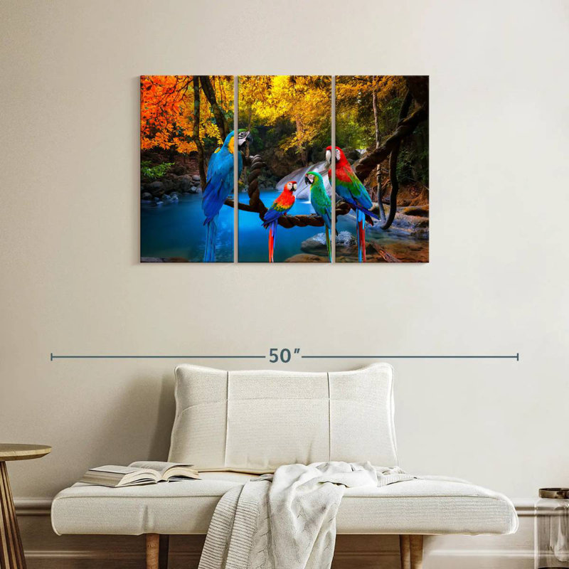 Brampt Safari Parrots, 24" H x 38" W