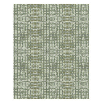 Crescendo Wool Geometric Area Rug in Green/Neutral