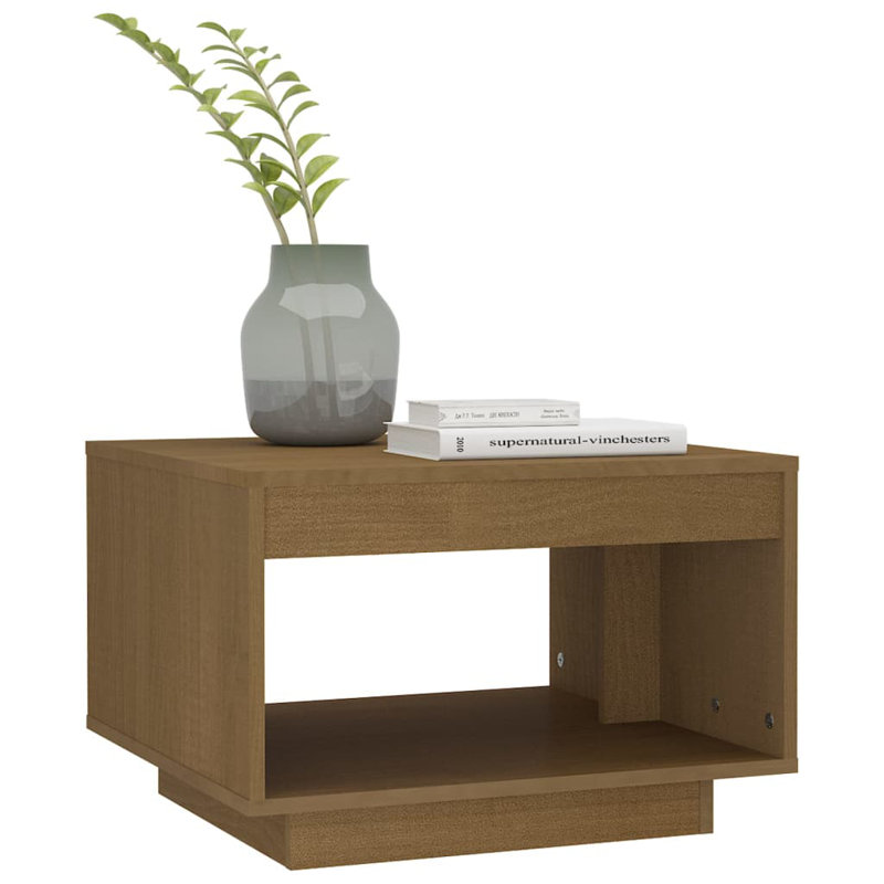 Shook Solid Wood Frame Coffee Table with Storage, 50 W x 50 D x 33,5 H cm, Honey Brown