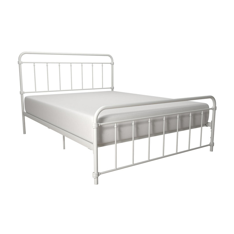 Aanya Steel Bed, Double (4'6), White