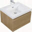 Ensemble de meuble-lavabo flottant 24 po avec lavabo 24 po, meuble de rangement mural moderne rayé avec tiroir à fermeture en douceur et cuve à surface solide brillante