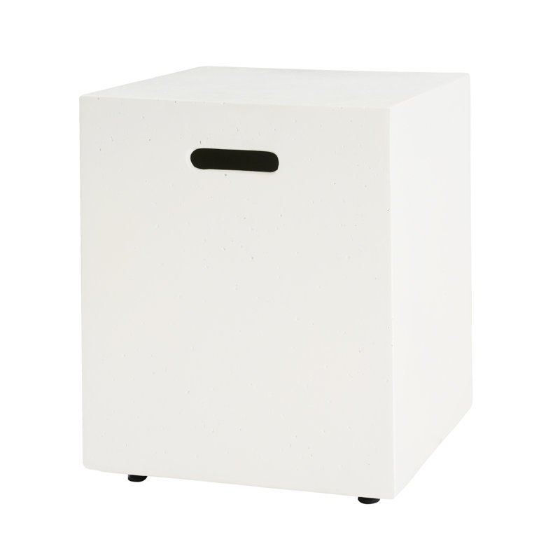 16X20 Inch White Tank Holder For Hiding Propane Tanks, Modern Design, Lightweight Concrete, Metal Stand, Blends Seamlessly Holder, Multi - Functional Use, With Existing Decor