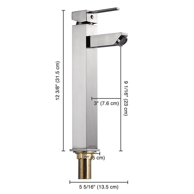 Robinet de salle de bain à un trou, Nickel brossé