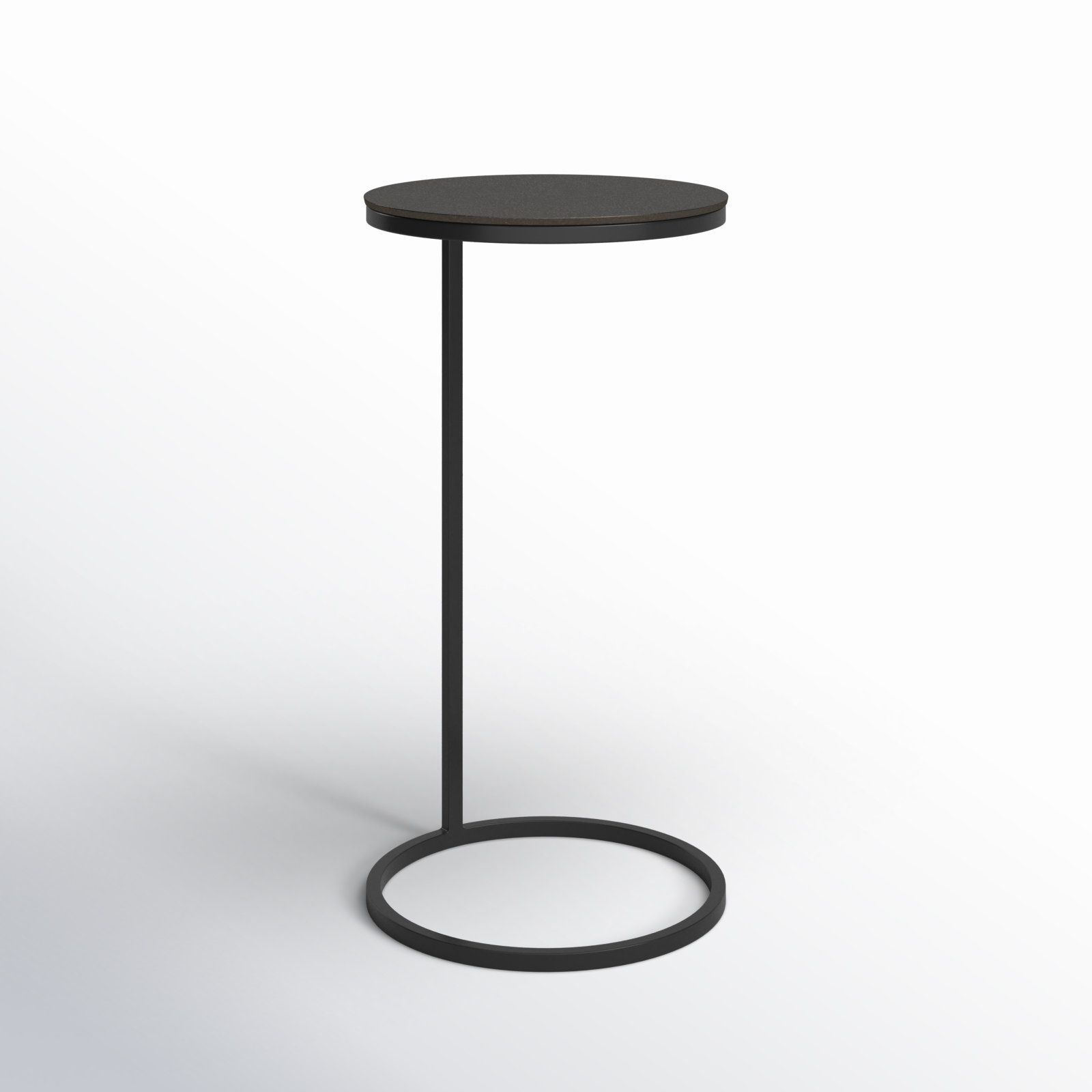 Addie 13" End Table, Antique Nickel Top/Black Base