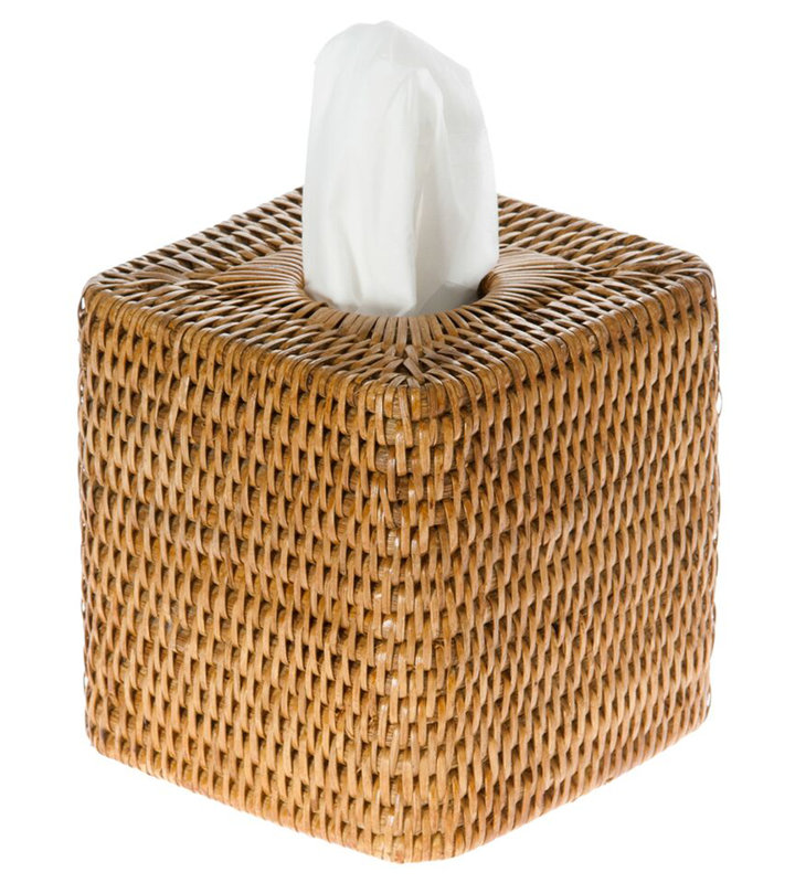 Everard Tissue Box Cover, Honey Brown