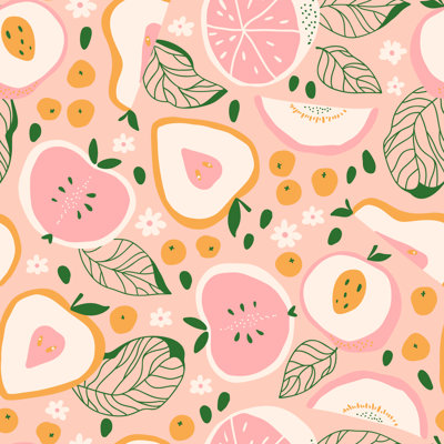 Seamless Fruits Pattern by Yulia337 - Wrapped Canvas Print