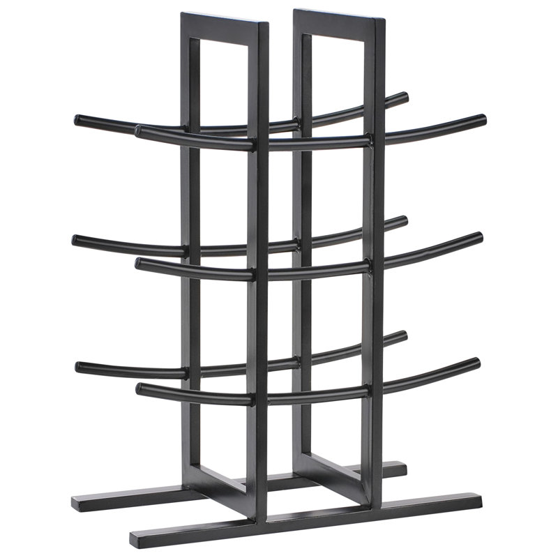 6 Bottle Open Shelving Wine Bottle Rack Black