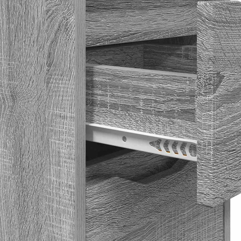 30.5cm W Manufactured Wood Bedside Table, Grey Sonoma