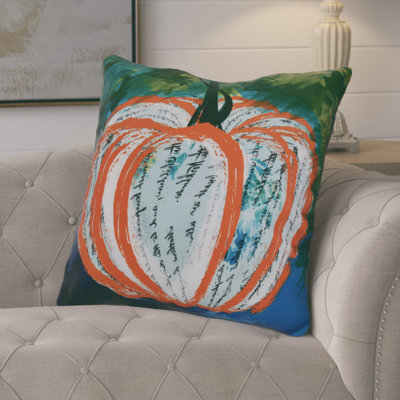Housse de coussin et insert décoratifs à motif de citrouilles artistiques Flipping for Fall