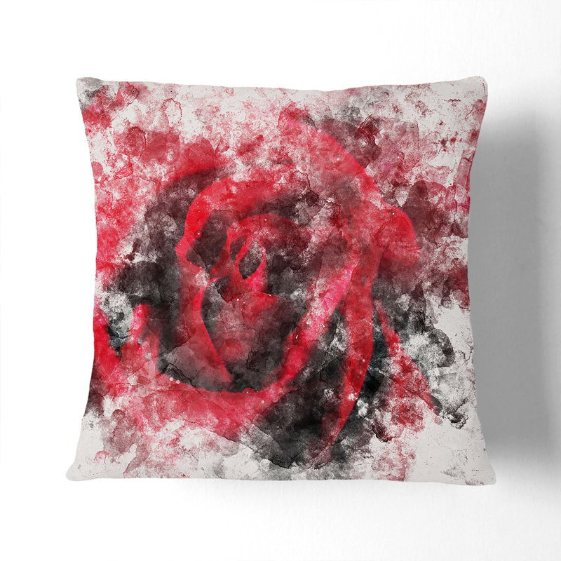 Floral Square Throw Cushion, 55cm H x 55cm W x 20cm D