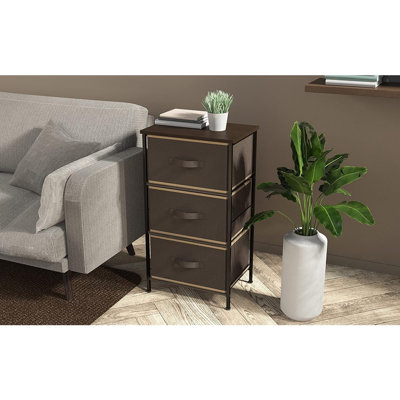 Commode 3 tiroirs avec plateau en bois Simple Houseware