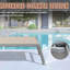 3 chaises de patio en aluminium avec table d'appoint en kaki. Détente imbattable. 5 positions réglables et personnalisables. Temps de construction. Espace empilable. Parfait pour la piscine,