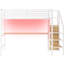 Lit mezzanine en métal blanc avec bureau intégré, escalier de rangement, garde-robe et éclairage à DEL coloré, structure solide pour lit de stabilité, garde-robe, 7 couleurs DEL, appartements