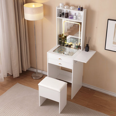 Bureau de maquillage avec tiroirs et armoire de rangement pour chambre à coucher