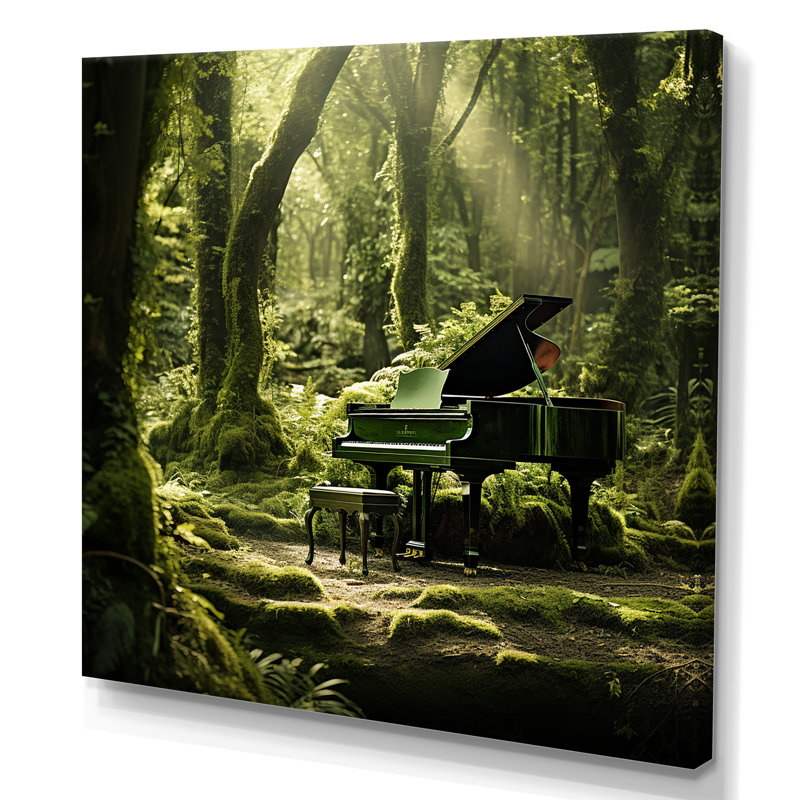 Piano Forest Serenade sur toile, H 36 po x l 36 po x P 1,5 po, Toile tendue