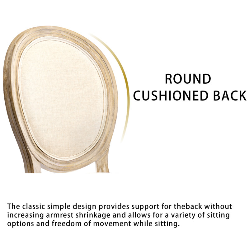Macaulay 52cm H Linen Upholstered Side Chair, Beige, Natural