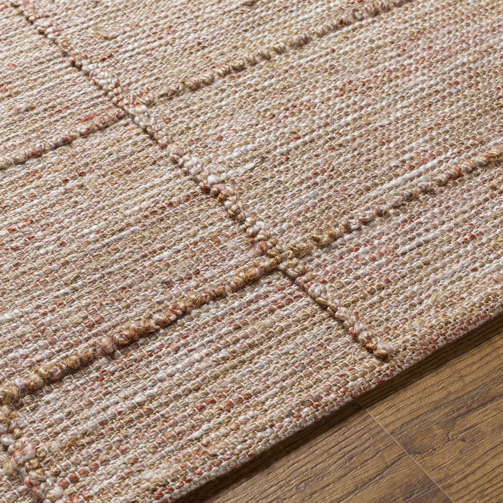 Yuna Hand-Woven Abstract Jute Rug, Rectangle 2' x 3'