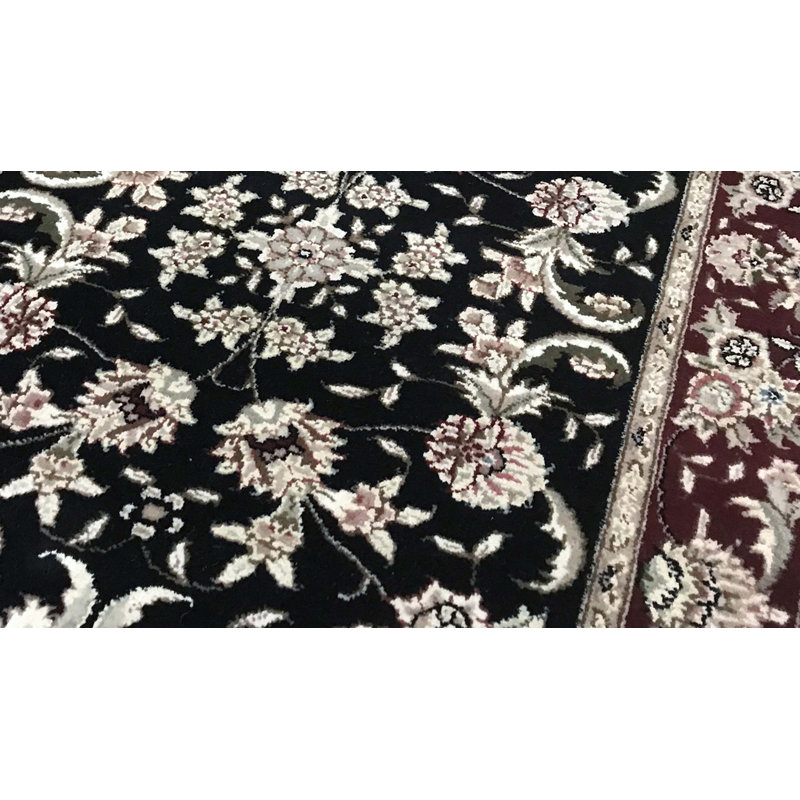 Hand Woven Silk and Wool Floral Area Rug