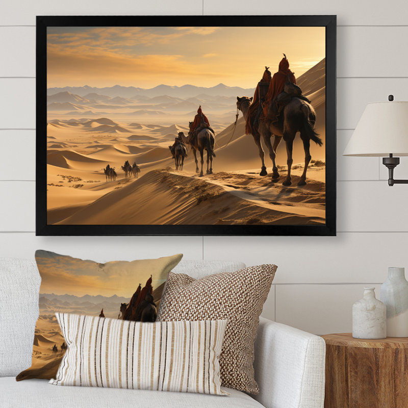 Asian Art Silk Road V, reproduction d'art sur toile, H 34 po x l 44 po x P 1,5 po, Cadre photo noir