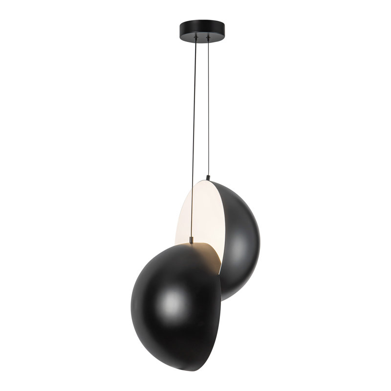 Void 24-in Black dimmable LED Pendant, Matte Black