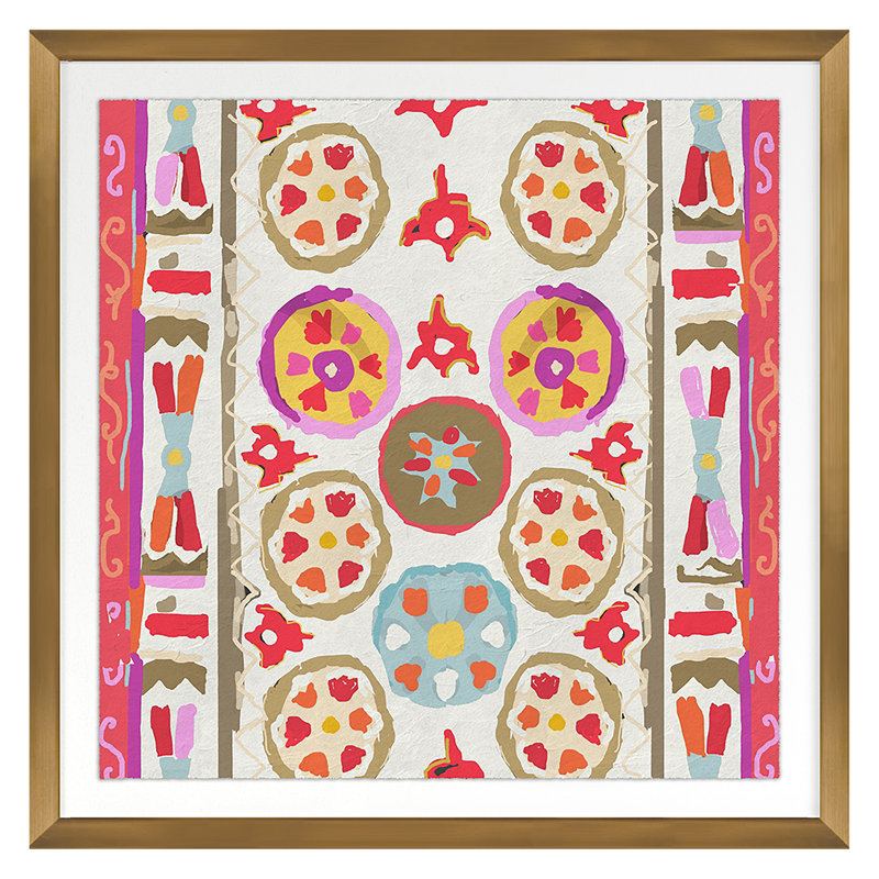 Tribal Cream Print by Dana Gibson, Gold, 40" H x 40" W x 0.75" D