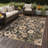 Blossom Vintage Floral Machine Washable Brown Indoor Area Rug with Non-Slip Backing-445724922