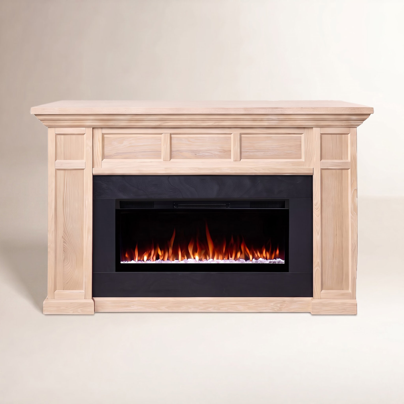 Real Flame® Alcott Electric Fireplace, White Oak, Smart