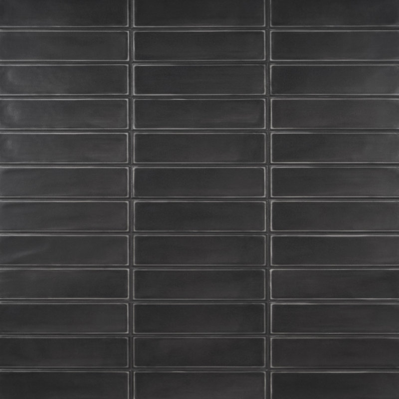 Stacy Garcia Olimar 3.93 in. x 15.74 in. Matte Porcelain Wall Tile (7.74 Sq. Ft. / Case), Nero