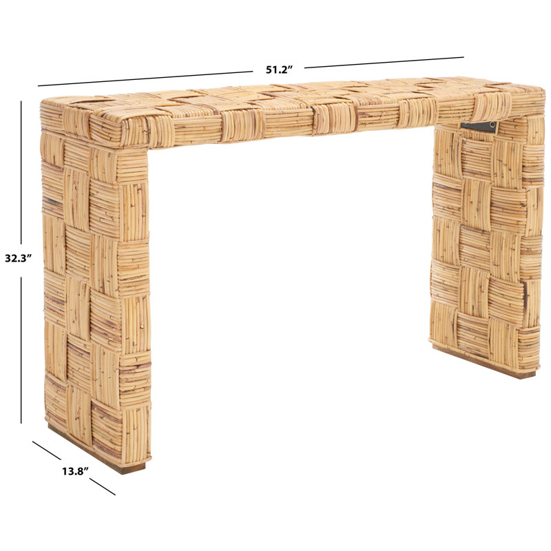 Redrow 51.18'' Console Table, Honey Natural