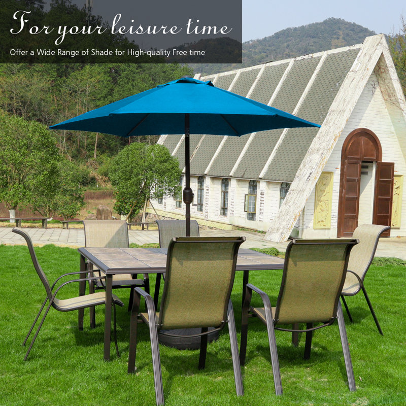 Parasol Shadan avec contrepoids inclus, Bleu sarcelle / vert