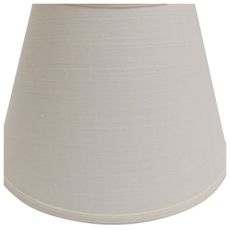 Abat-jour empire beige très profond - haut de 9 po x bas de 16 po x abat-jour rigide en lin naturel de 12 po de hauteur avec garniture laveuse pour lampes de table