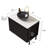 TURIO 30" Bathroom Vanity With Sink, Freestanding Bathroom Storage Cabinet With 2 Doors, Black Bowl Ceramic Basin With Stone Pattern And Carrara White Sintered Stone Countertop, No Faucet, Black Color