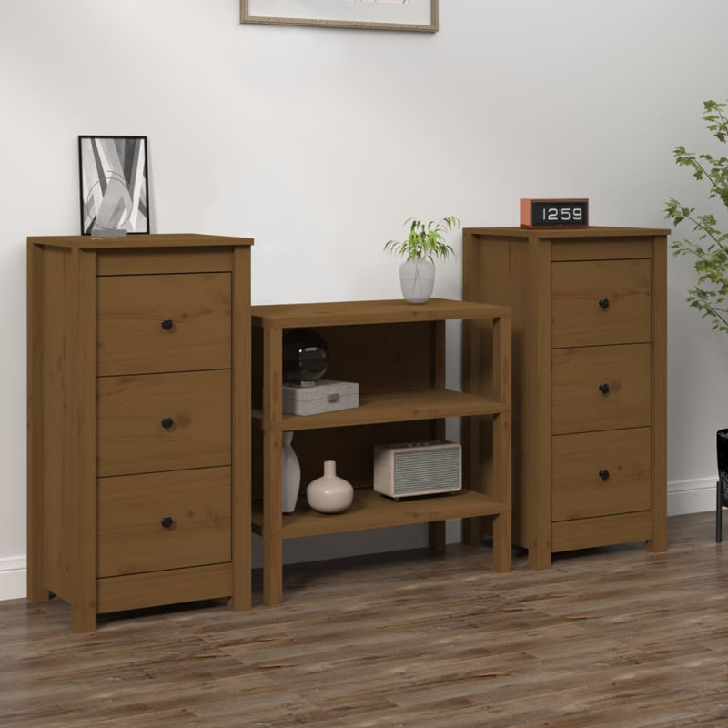 Mabe 40cm Solid Wood Sideboard, Grey