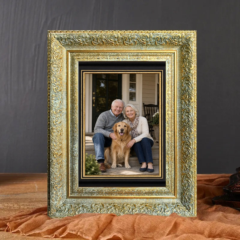 Cadre photo mural 8 pièces x 8 po or antique 8 po