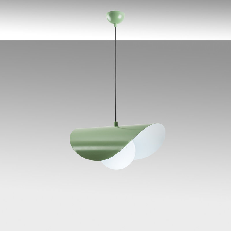 Lustre élégant en forme de menthe, hauteur réglable de 9,8 à 44,1 pouces | Corps en métal robuste, plaque de base de diamètre de 4 po x 2,8 po | 1 x douille E27 (40 W maximum, ampoule non incluse) | Parfait pour l'éclairage du salon, de la salle à manger et du vestibule
