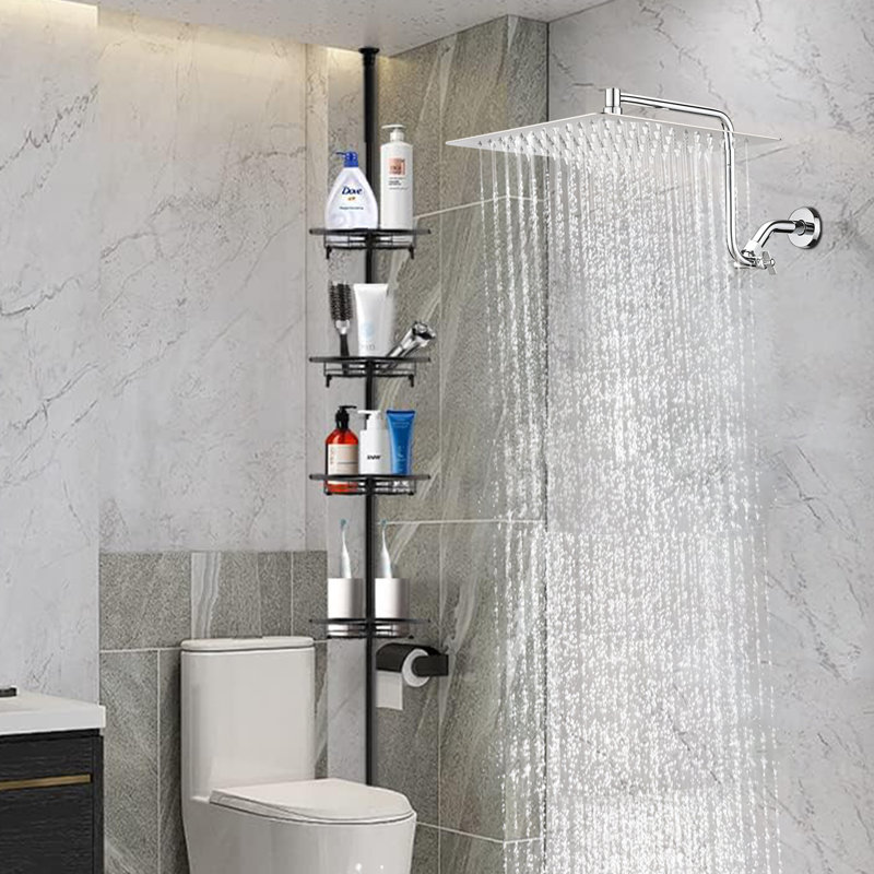 12 Inch Adjustable Extension Arm High-pressure Rain Shower Head, Chrome
