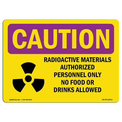 Matériaux radioactifs avec panneau en aluminium 12 x 18